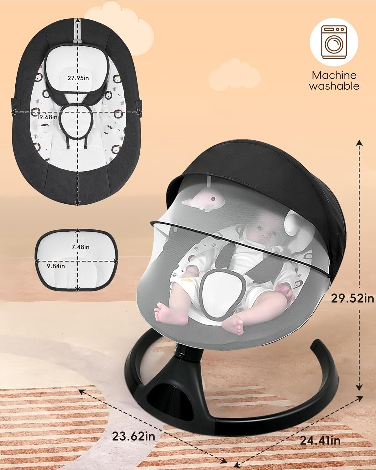 Electric Baby Swing for Infants